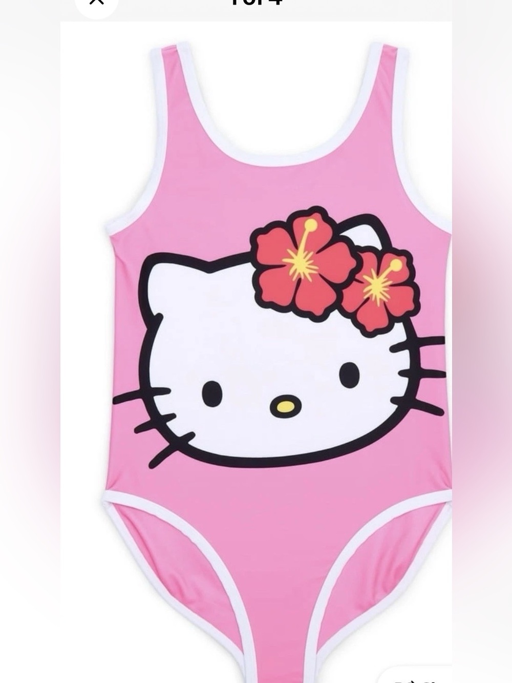 Hello Kitty Pink and White Girls' One-Piece Swimwear